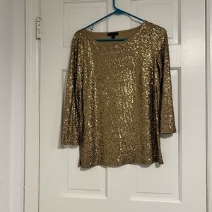 GOLD SEQUIN TOP EUC WORN ONCE JCREW